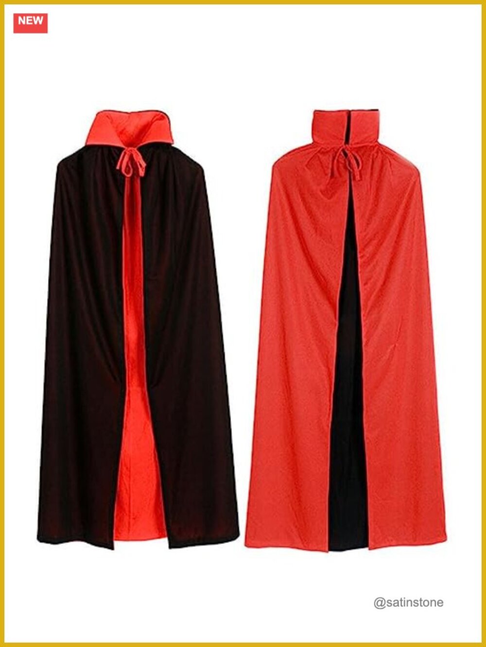 Unisex Reversible Cape Cloak Hat Halloween Cosplay Costume Adult Role Play